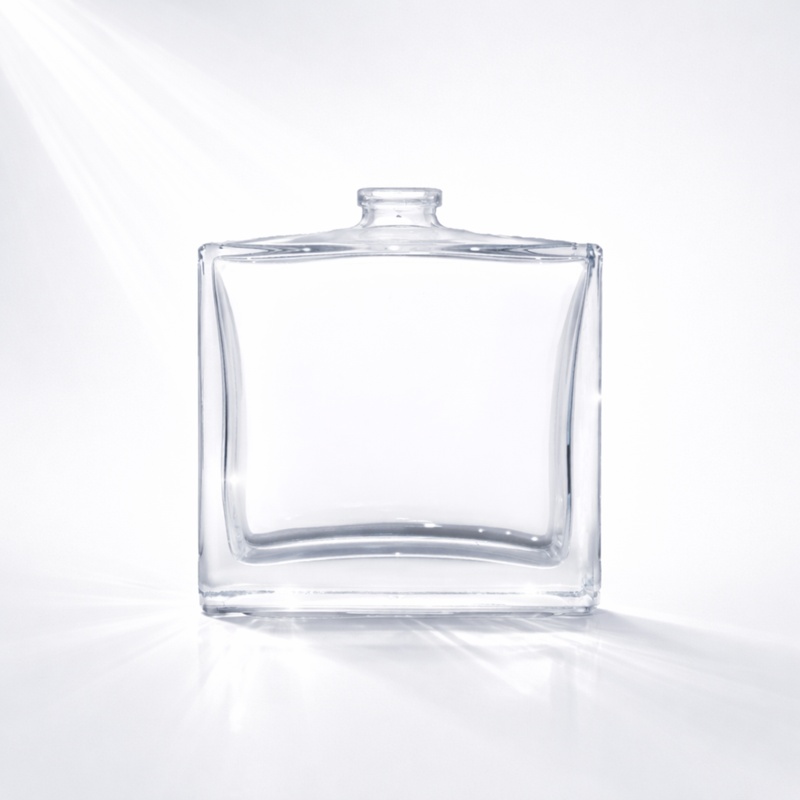 TB62 100ml Square Glass Perfume Bottle with Metal Cap 