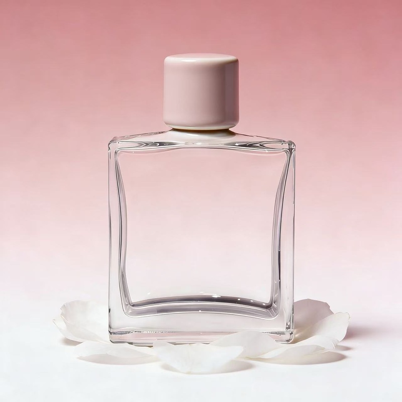 TB62 100ml Square Glass Perfume Bottle with Metal Cap 