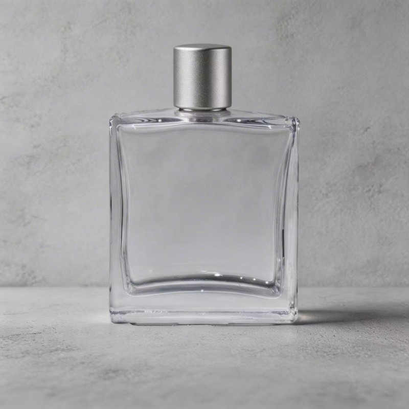TB62 100ml Square Glass Perfume Bottle with Metal Cap 