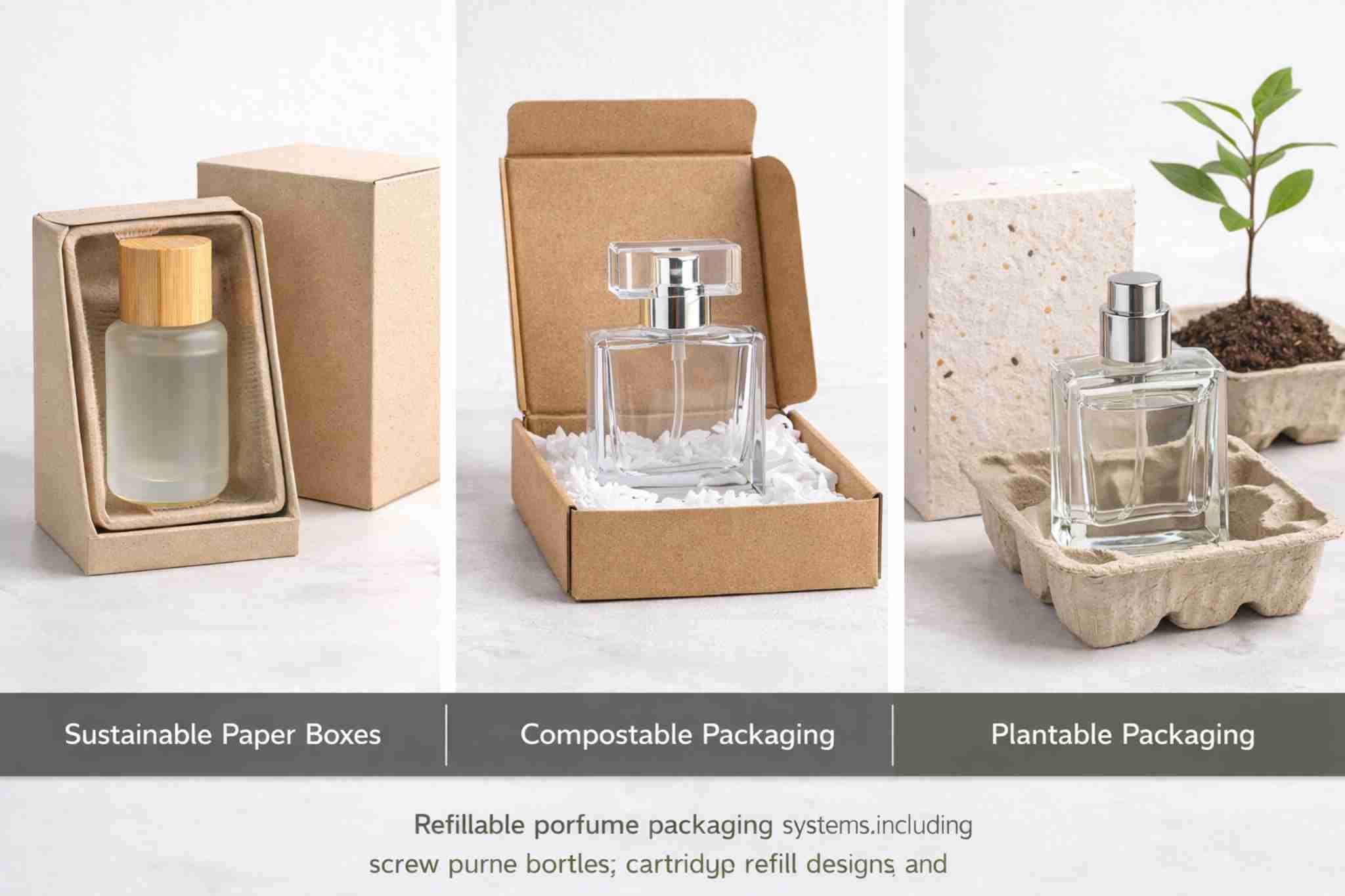 eco friendly perfume secondary packaging sustainable paper box compostable plantable packaging design
