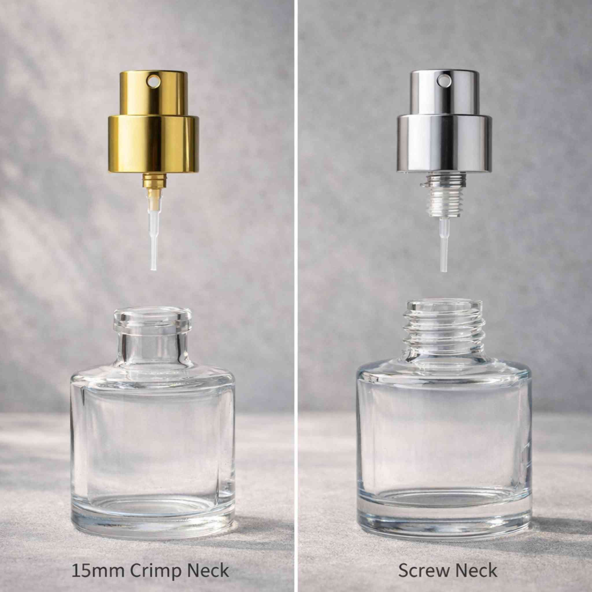perfume bottle neck types crimp vs screw